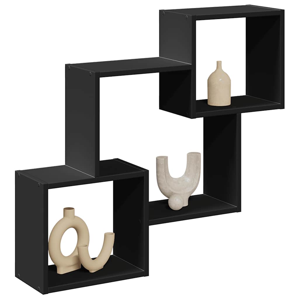 vidaXL Armoire murale 78x18x71 cm Noir Bois d'ingénierie
