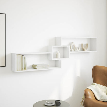 vidaXL Meuble haut mural 158x18x53 cm Blanc Bois d'ingénierie