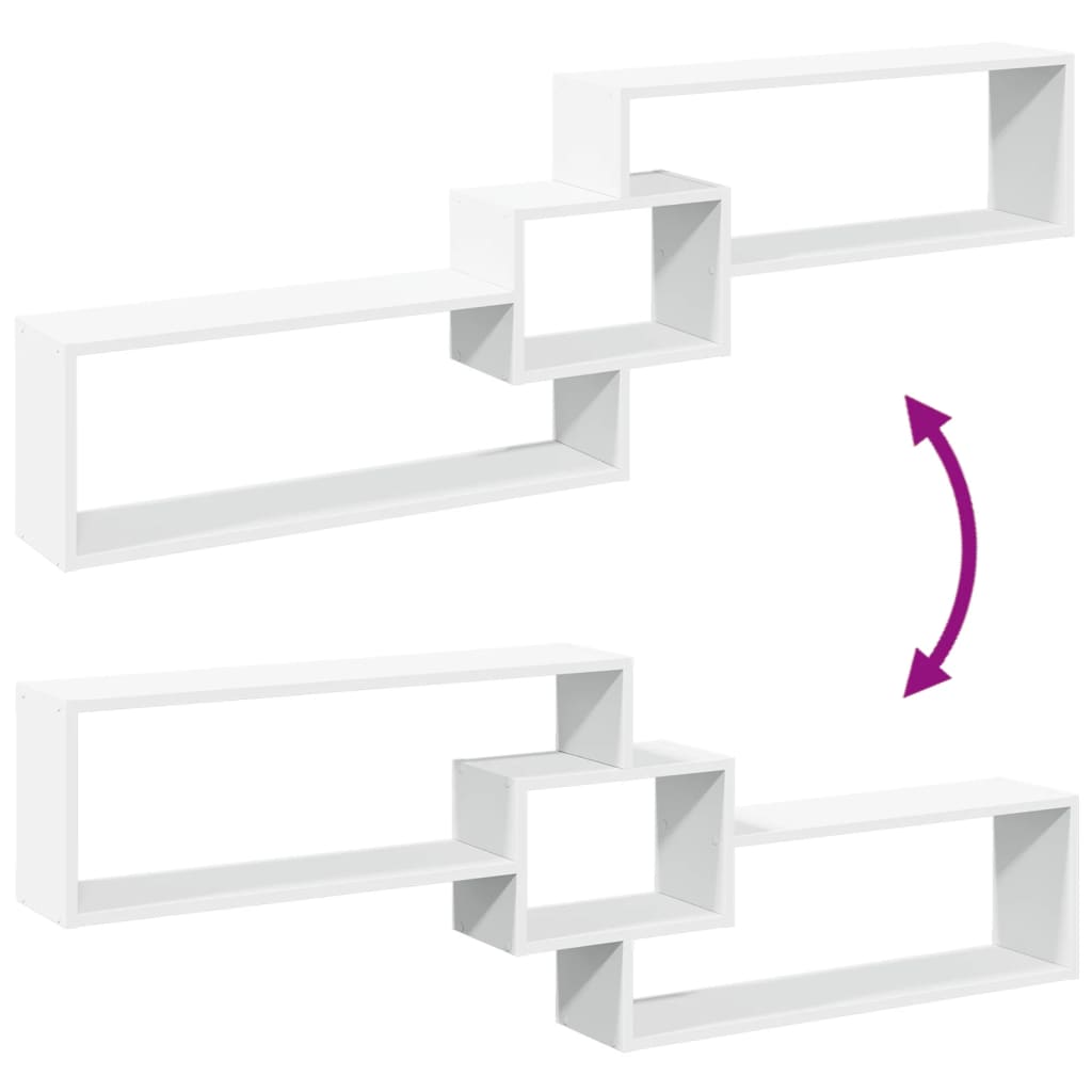 vidaXL Meuble haut mural 158x18x53 cm Blanc Bois d'ingénierie