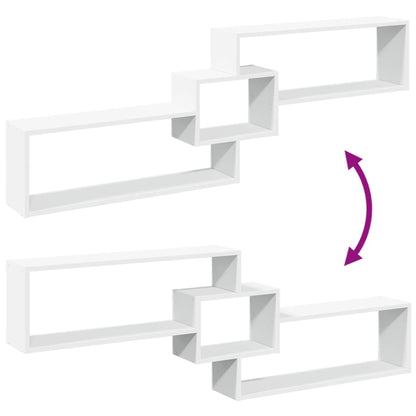 vidaXL Meuble haut mural 158x18x53 cm Blanc Bois d'ingénierie
