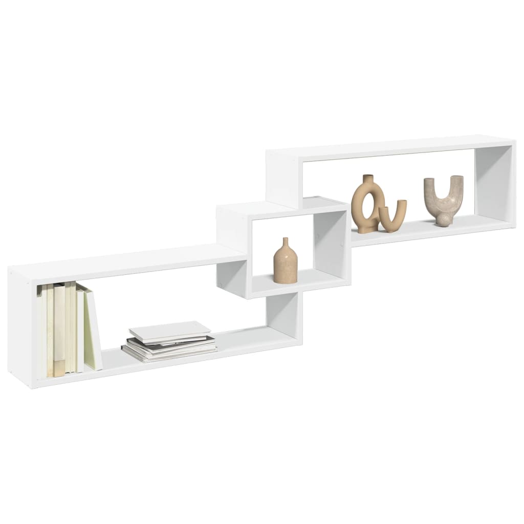 vidaXL Meuble haut mural 158x18x53 cm Blanc Bois d'ingénierie