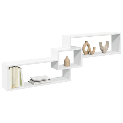vidaXL Meuble haut mural 158x18x53 cm Blanc Bois d'ingénierie
