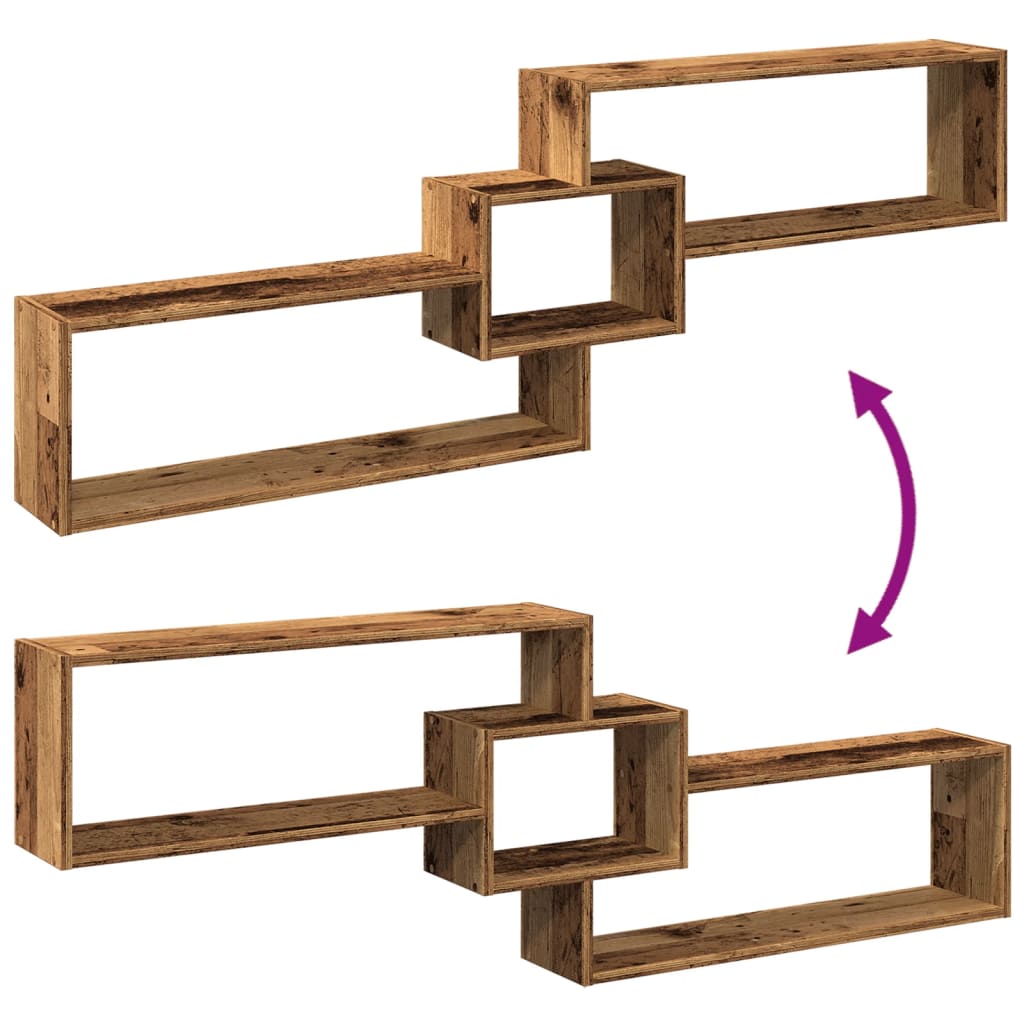 vidaXL Wandschrank 158x18x53 cm Altholz-Optik Holzwerkstoff