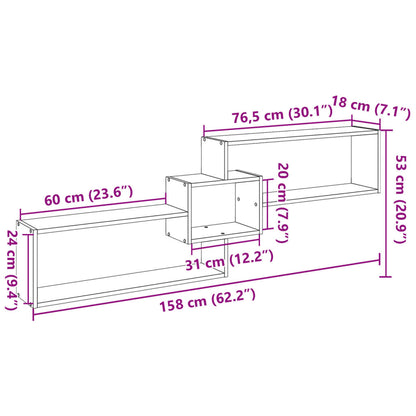 vidaXL Wandschrank 158x18x53 cm Altholz-Optik Holzwerkstoff
