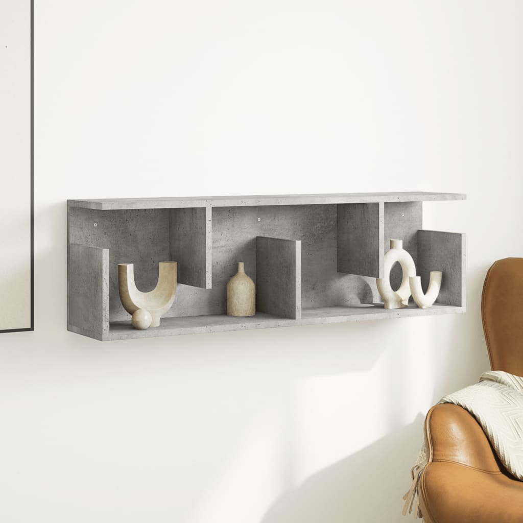 vidaXL Armoire murale 100x20x30 cm gris béton, bois d'ingénierie