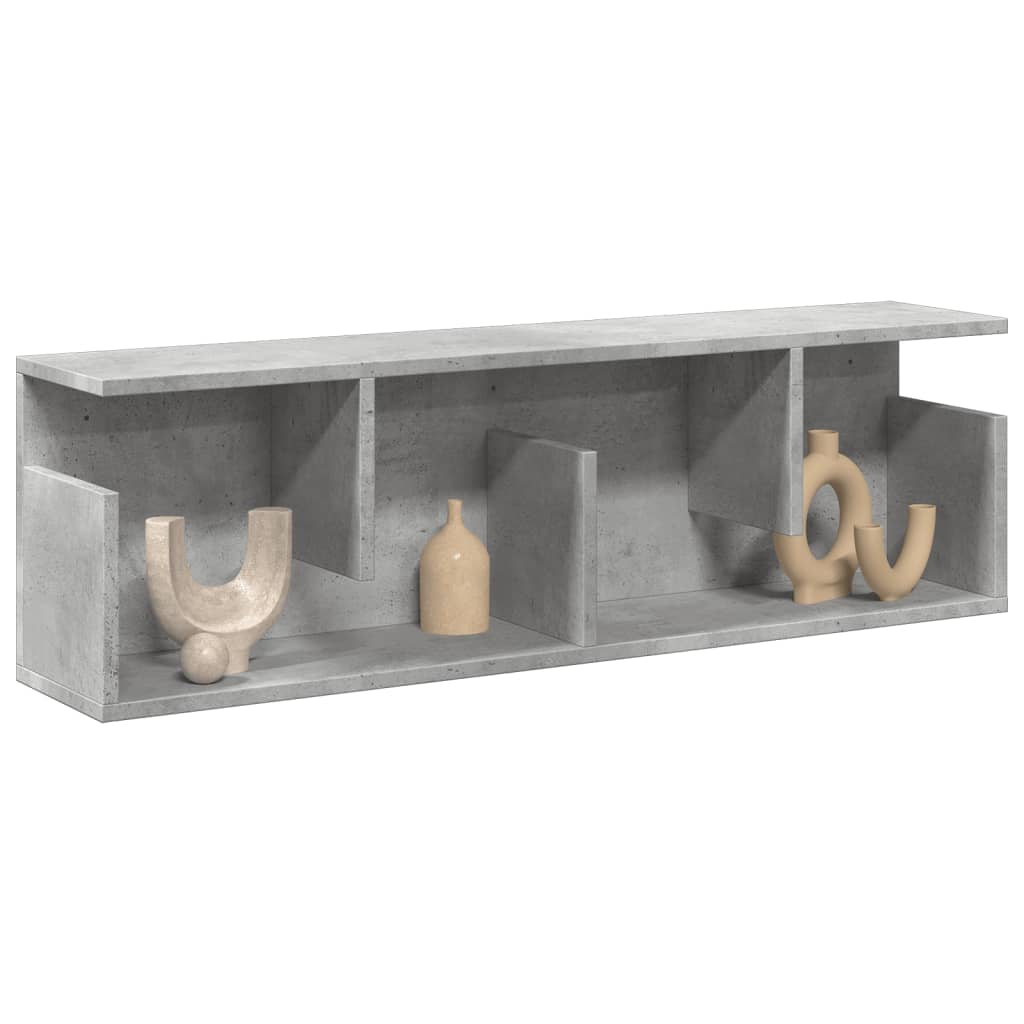 vidaXL Armoire murale 100x20x30 cm gris béton, bois d'ingénierie