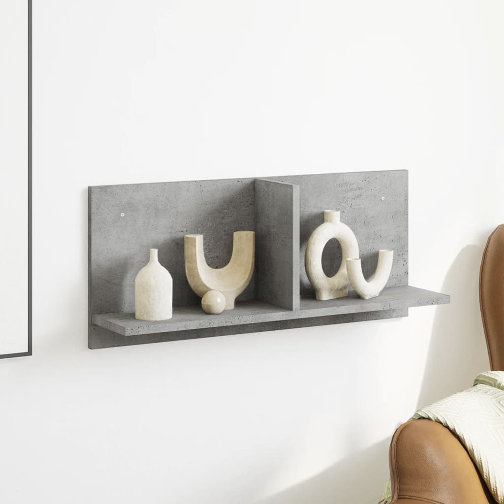 vidaXL Armoire murale 70x16,5x30 cm gris béton en bois d'ingénierie