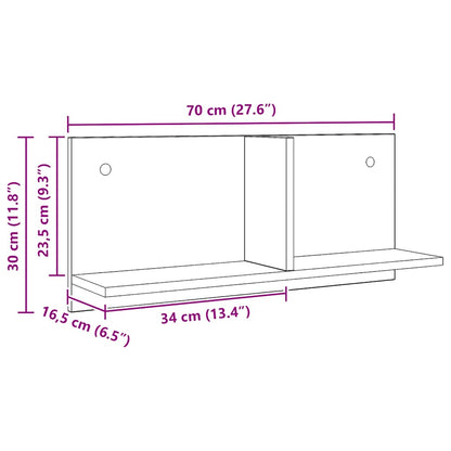 vidaXL Armoire murale 70x16,5x30 cm Chêne artisan aggloméré
