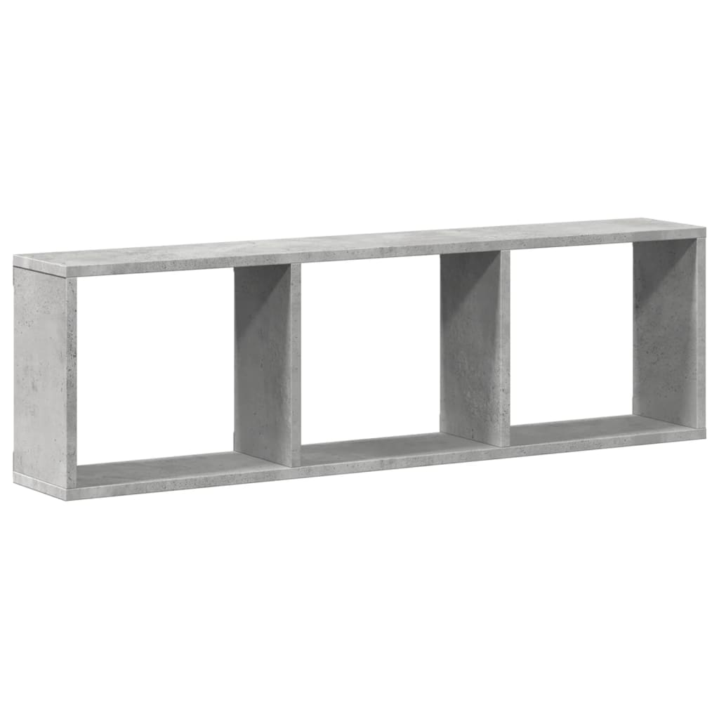 vidaXL Armoire murale 100x16x30 cm gris béton en bois d'ingénierie