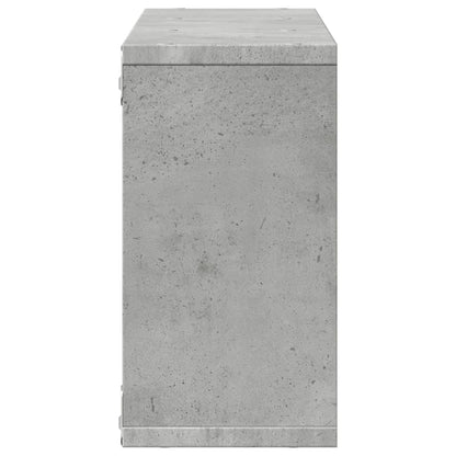 vidaXL Armoire murale 100x16x30 cm gris béton en bois d'ingénierie