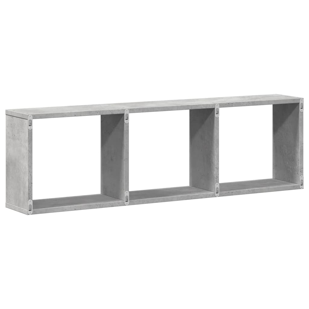 vidaXL Armoire murale 100x16x30 cm gris béton en bois d'ingénierie