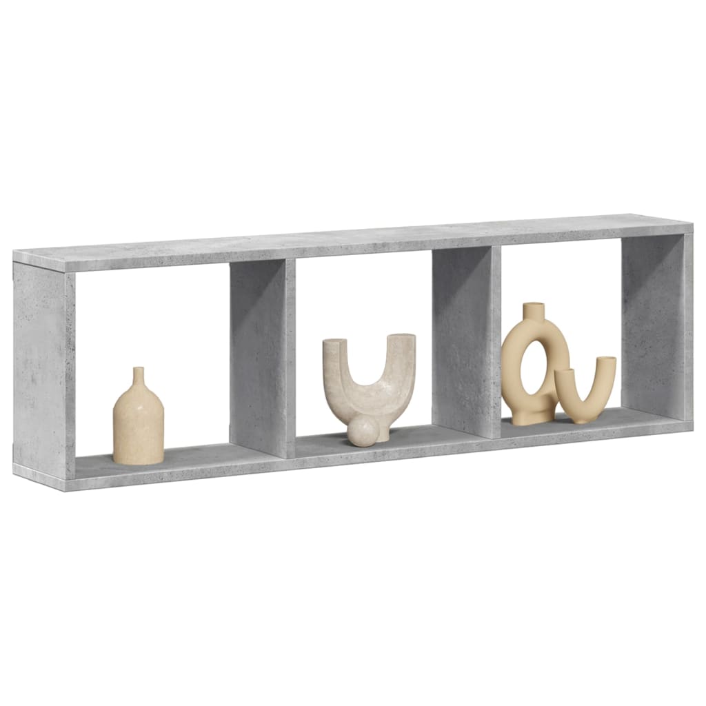 vidaXL Armoire murale 100x16x30 cm gris béton en bois d'ingénierie