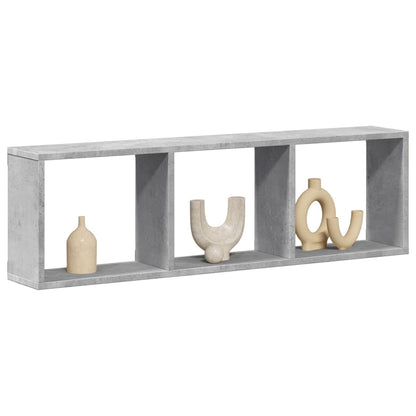 vidaXL Armoire murale 100x16x30 cm gris béton en bois d'ingénierie