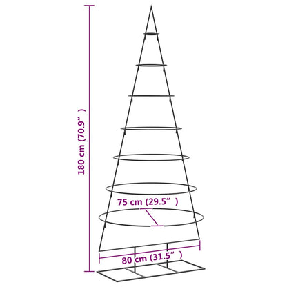 vidaXL Metall-Weihnachtsbaum für Dekorationen Schwarz 180 cm