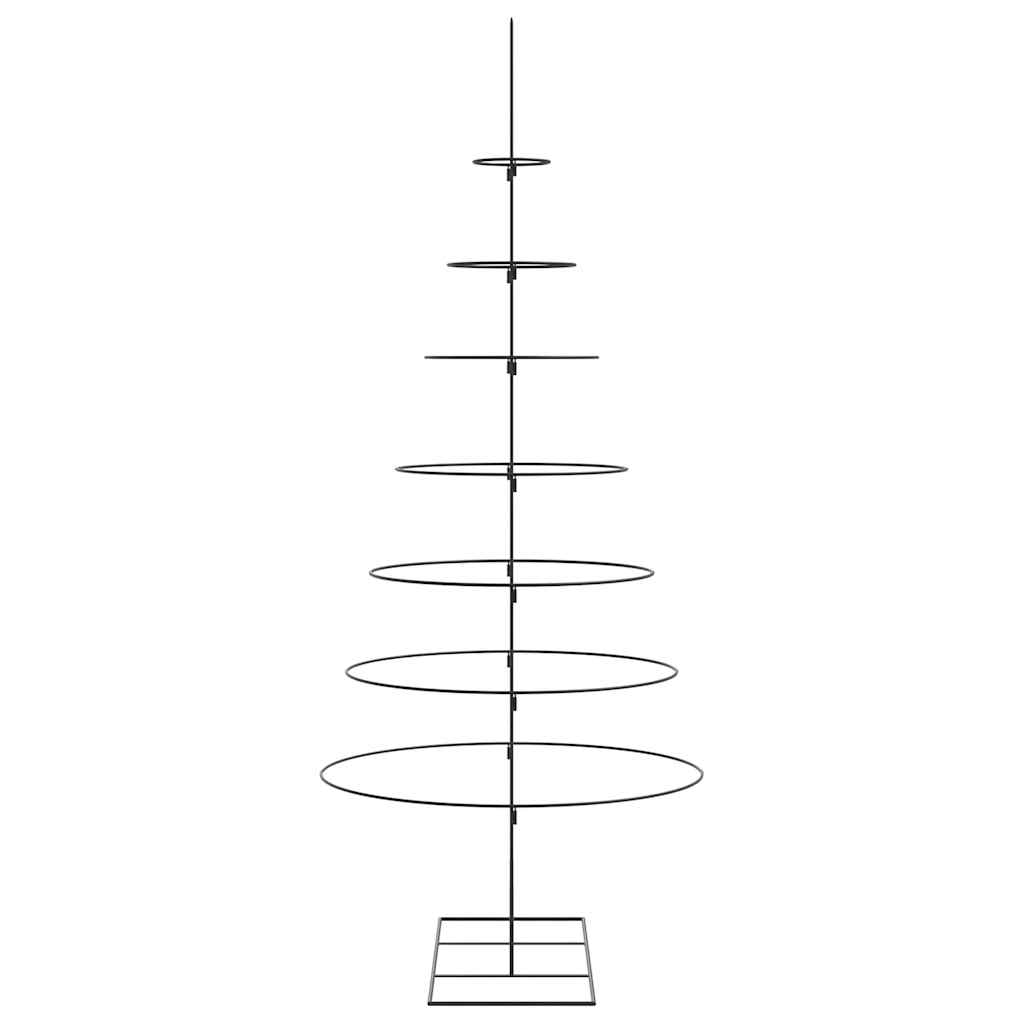 vidaXL Sapin de Noël décoratif en métal Noir 210 cm