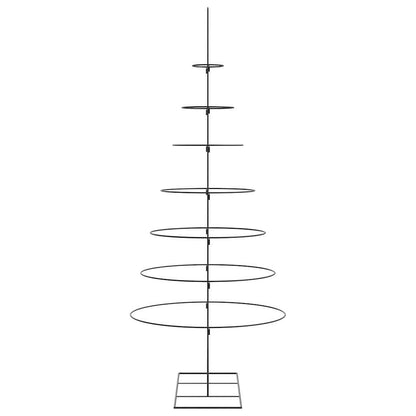 vidaXL Sapin de Noël décoratif en métal Noir 210 cm