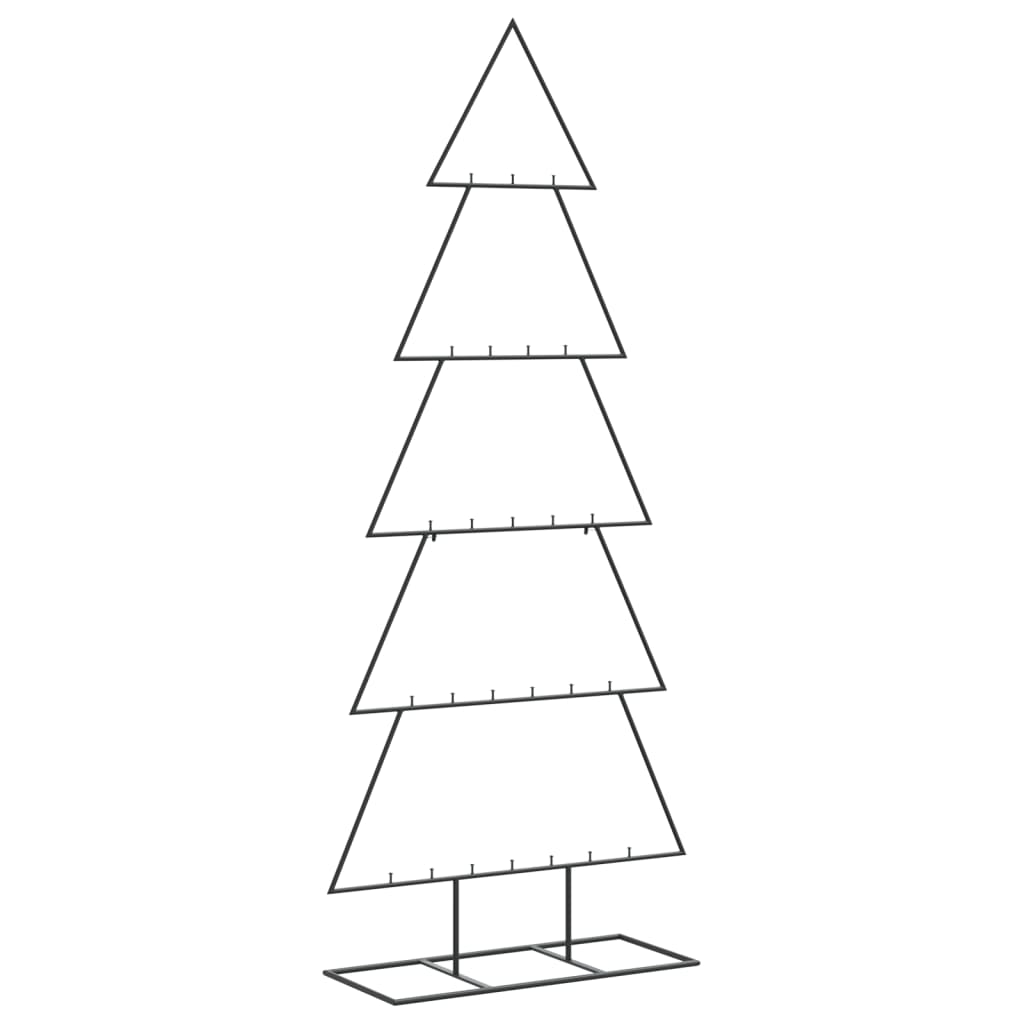 vidaXL Sapin de Noël métallique pour décorations Noir 150 cm