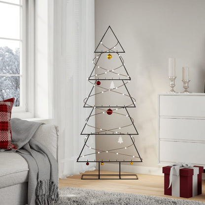 vidaXL Sapin de Noël métallique pour décorations Noir 150 cm