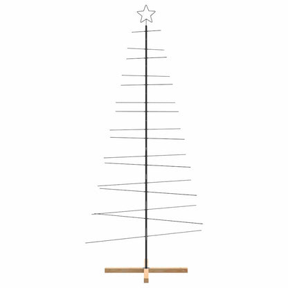 vidaXL Metall-Weihnachtsbaum zum Dekorieren Holzständer Schwarz 210 cm
