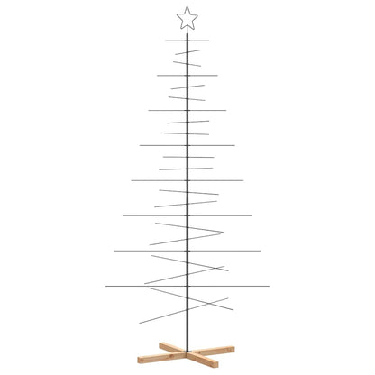 vidaXL Metall-Weihnachtsbaum zum Dekorieren Holzständer Schwarz 210 cm