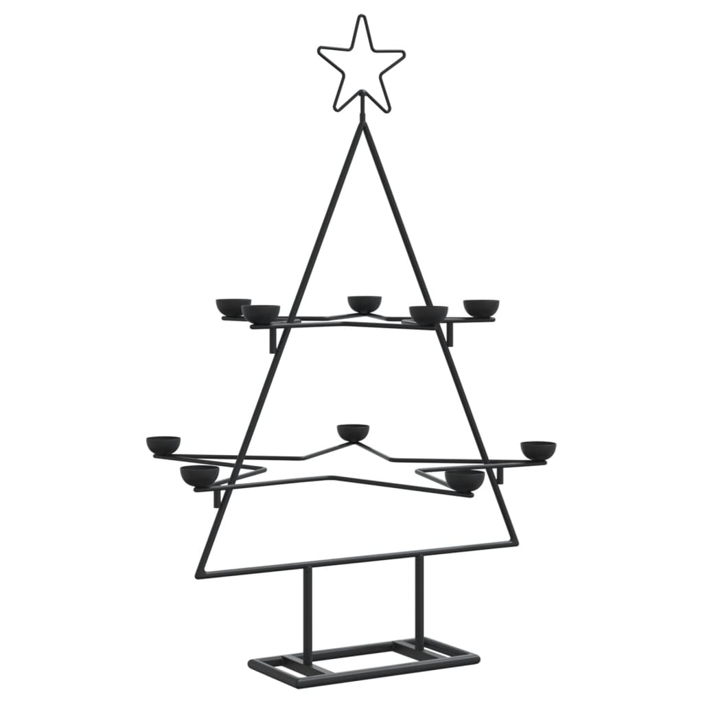 vidaXL Metall-Weihnachtsbaum zum Dekorieren Schwarz 75 cm