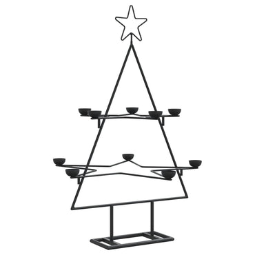 vidaXL Metall-Weihnachtsbaum zum Dekorieren Schwarz 75 cm