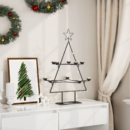 vidaXL Metall-Weihnachtsbaum zum Dekorieren Schwarz 75 cm