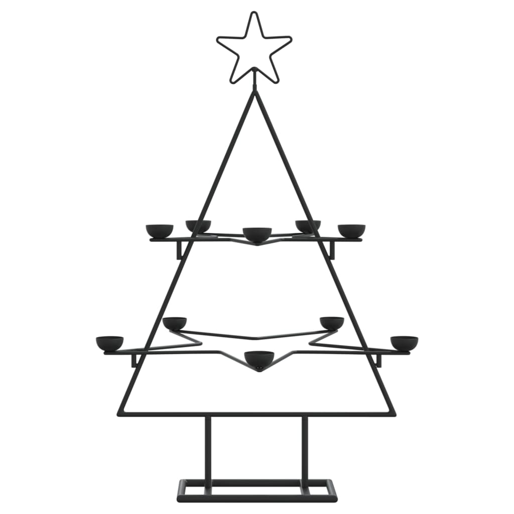 vidaXL Metall-Weihnachtsbaum zum Dekorieren Schwarz 75 cm