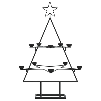 vidaXL Metall-Weihnachtsbaum zum Dekorieren Schwarz 75 cm