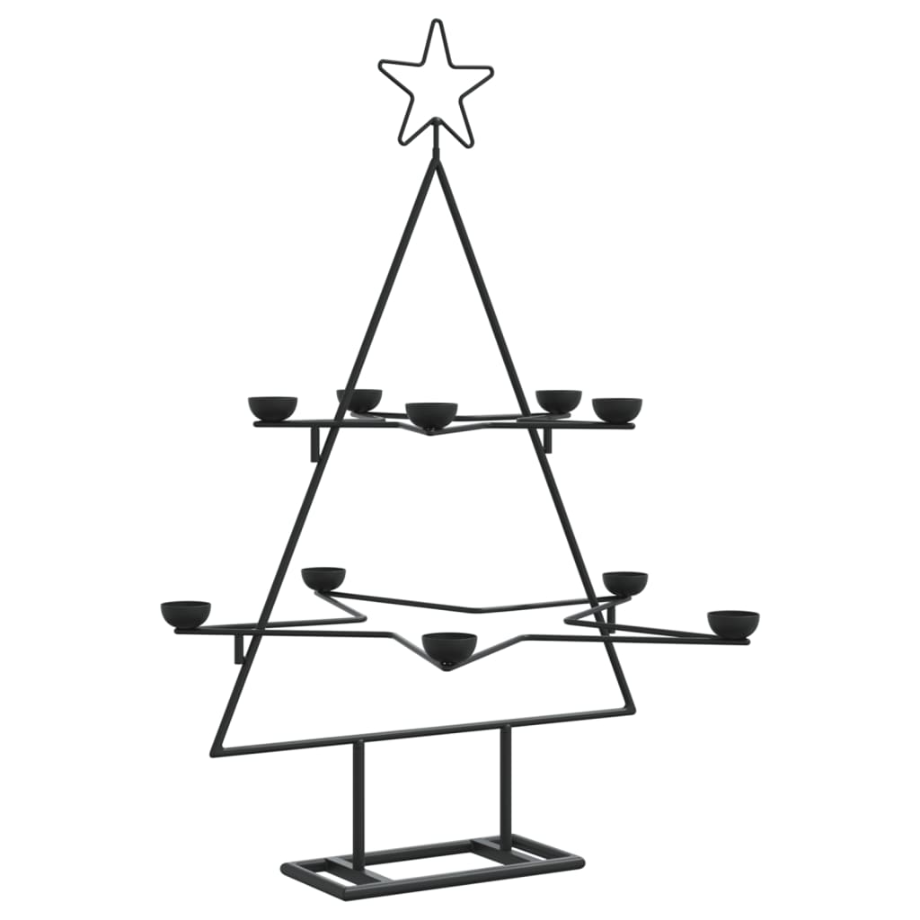 vidaXL Metall-Weihnachtsbaum zum Dekorieren Schwarz 75 cm