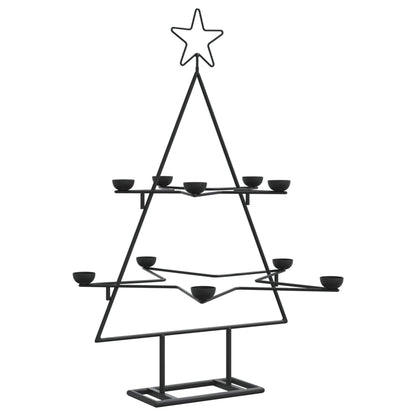 vidaXL Metall-Weihnachtsbaum zum Dekorieren Schwarz 75 cm
