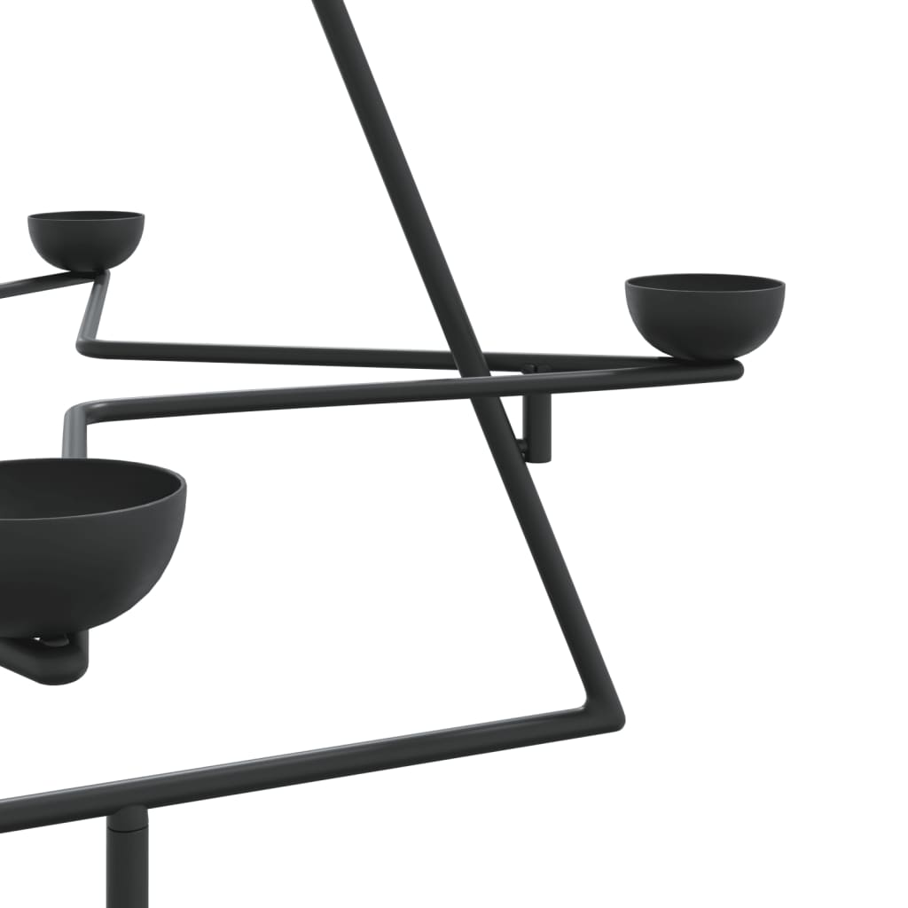 vidaXL Metall-Weihnachtsbaum zum Dekorieren Schwarz 75 cm