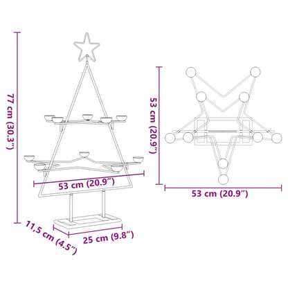 vidaXL Metall-Weihnachtsbaum zum Dekorieren Schwarz 75 cm