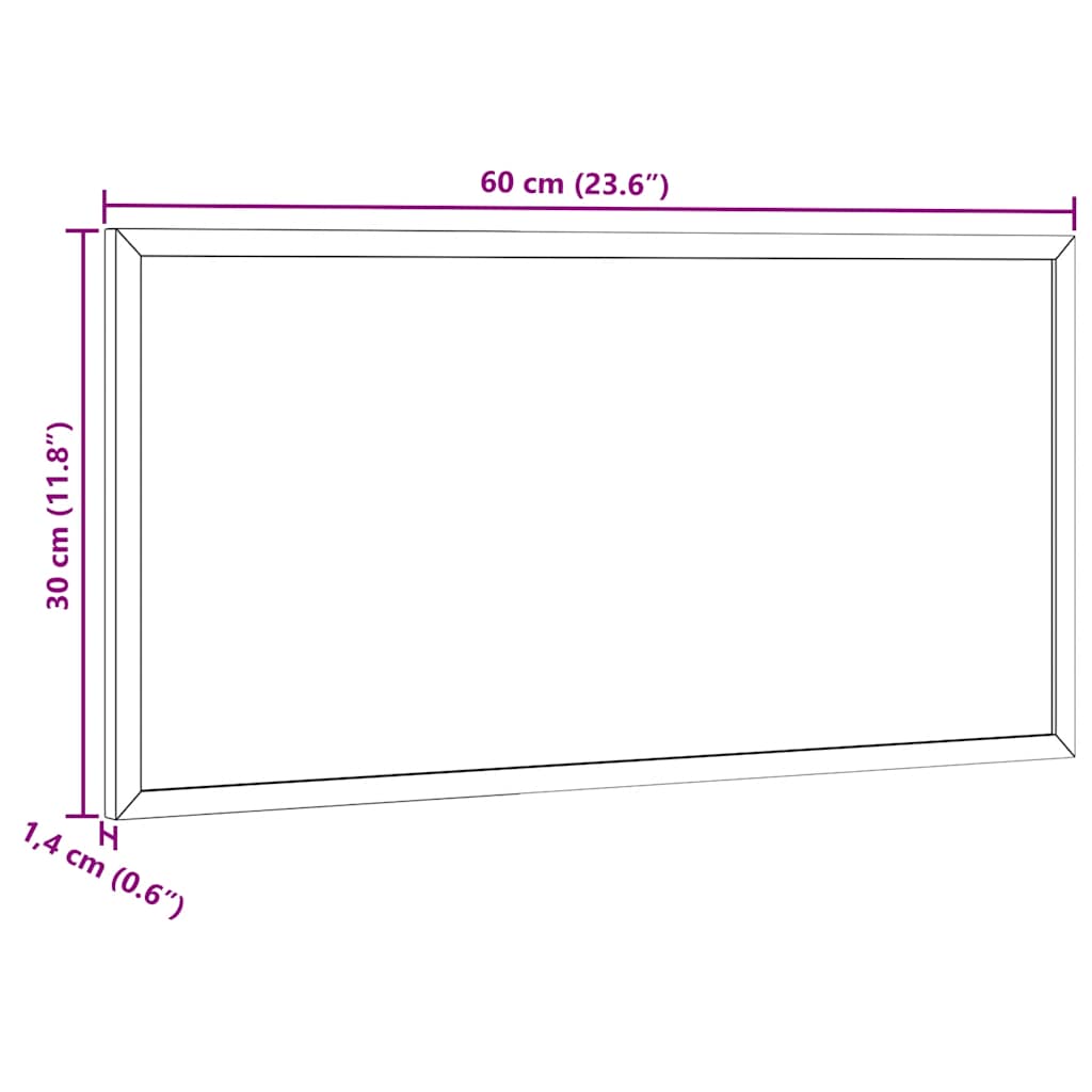 Magnetisches Whiteboard mit Rahmen aus massivem Kiefernholz 60 x 30 cm