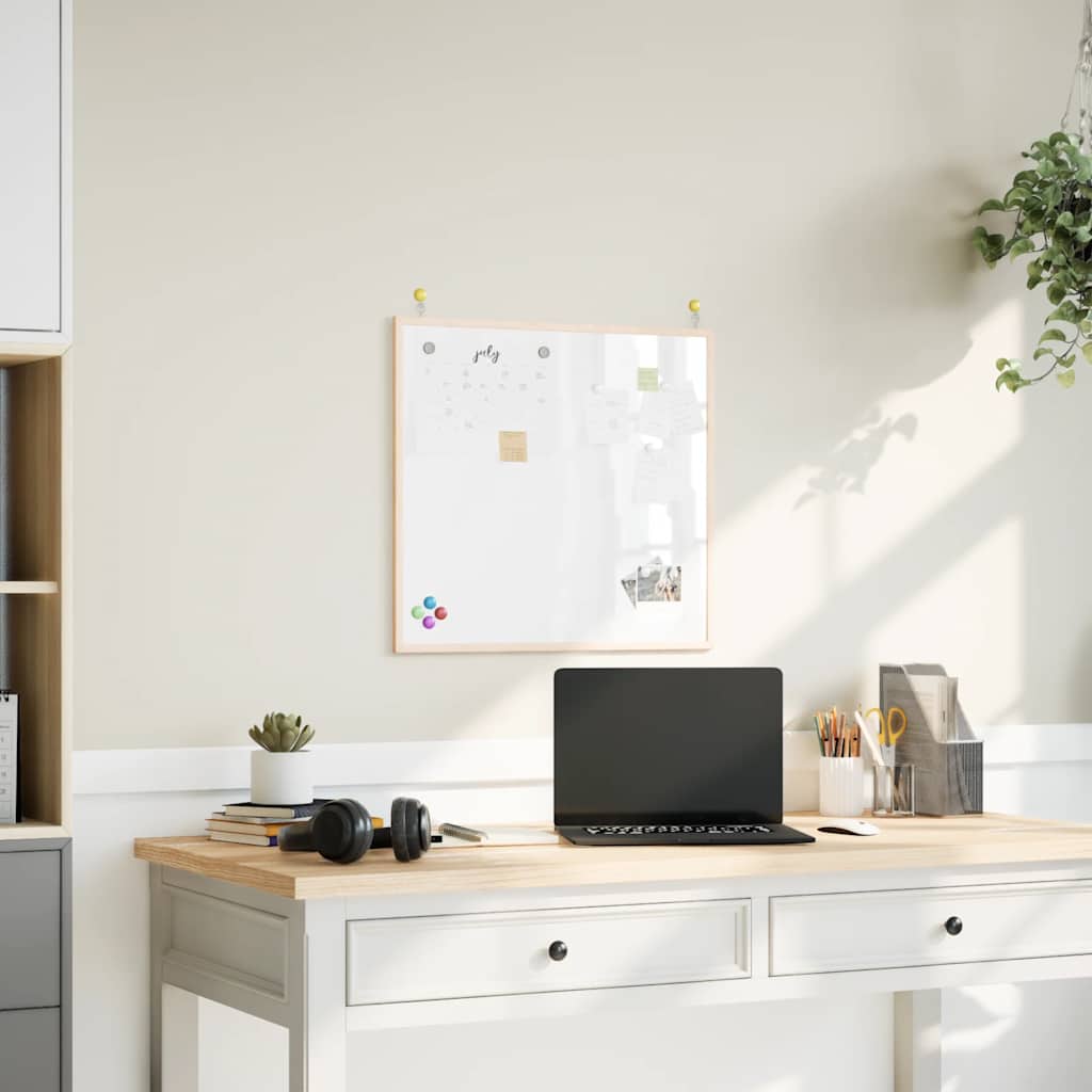 Magnetisches Whiteboard mit Rahmen aus massivem Kiefernholz 60 x 55 cm