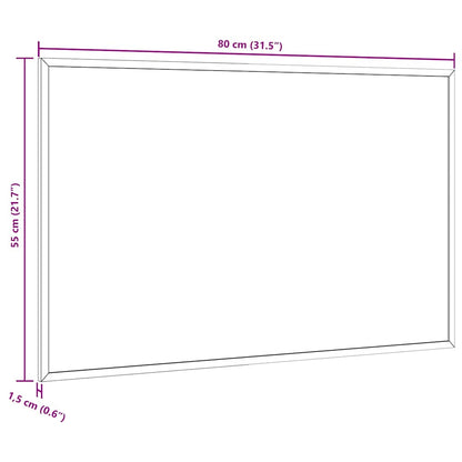 Magnetisches Whiteboard mit Rahmen aus massivem Kiefernholz 80 x 55 cm