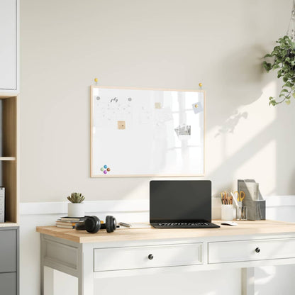 Magnetisches Whiteboard mit Rahmen aus massivem Kiefernholz 80 x 55 cm