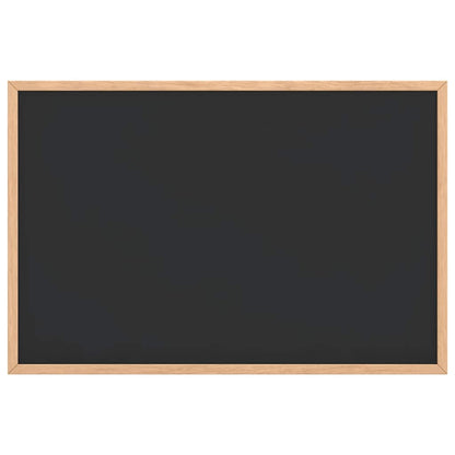 Kreidetafel mit Rahmen aus massivem Kiefernholz Schwarz 60 x 40 cm
