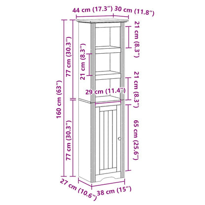 vidaXL Badschrank BODO Weiß 44x30x160 cm