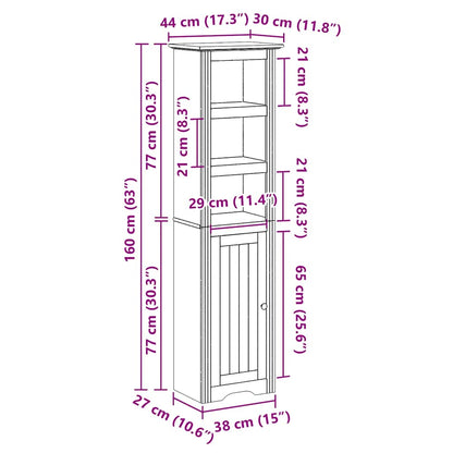 vidaXL Badschrank BODO Grau 44x30x160 cm
