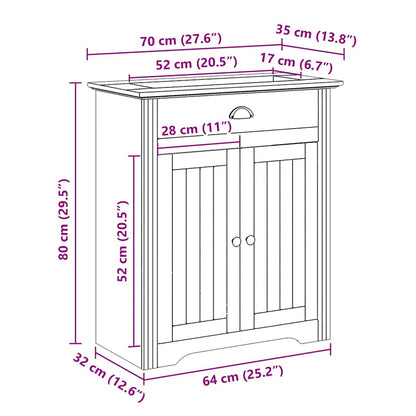 vidaXL Meuble sous-lavabo BODO Gris 70x35x80 cm