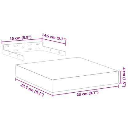 vidaXL Étagère murale 2 pcs 23x23,5x4 cm Bois d'ingénierie