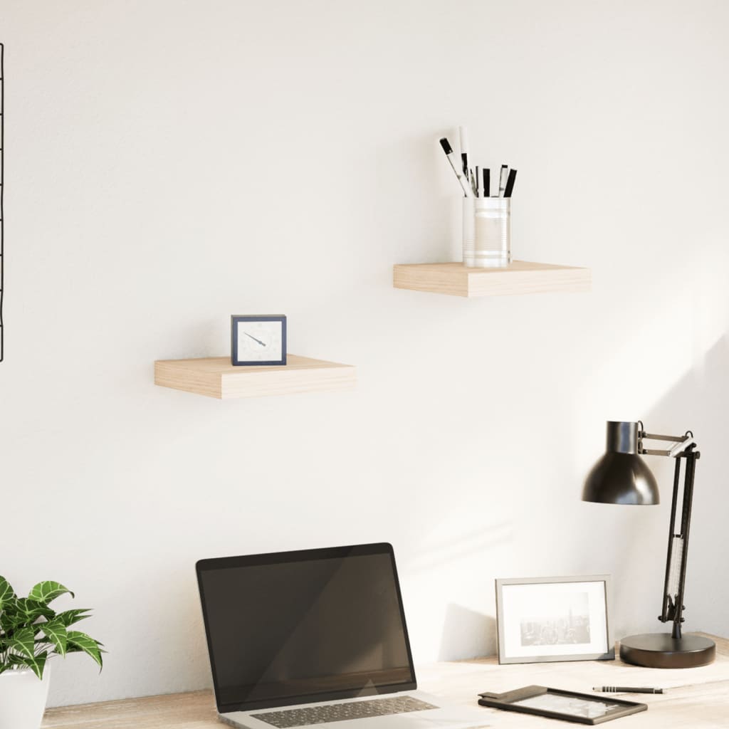 vidaXL Étagère murale 2 pcs 23x23,5x4 cm Bois d'ingénierie