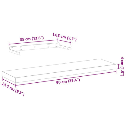 vidaXL Étagère murale 90x23,5x4 cm en bois d'ingénierie