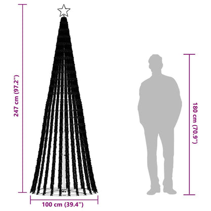 vidaXL Sapin de Noël LED 475 LED Blanc froid 247 cm