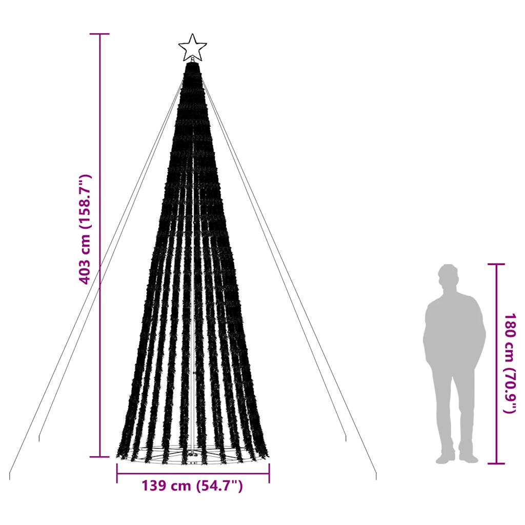 vidaXL LED Weihnachtsbaum 1028 LEDs Kaltweiß 403 cm