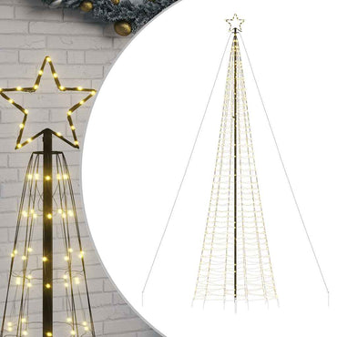 vidaXL Sapin de Noël LED avec piquets de sol 1534 LED Blanc chaud 500 cm