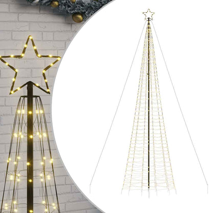 vidaXL Sapin de Noël LED avec piquets de sol 1534 LED Blanc chaud 500 cm