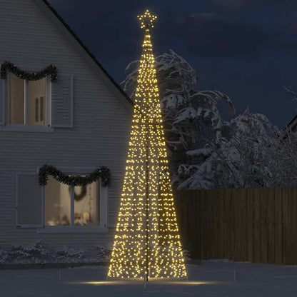 vidaXL Sapin de Noël LED avec piquets de sol 1534 LED Blanc chaud 500 cm