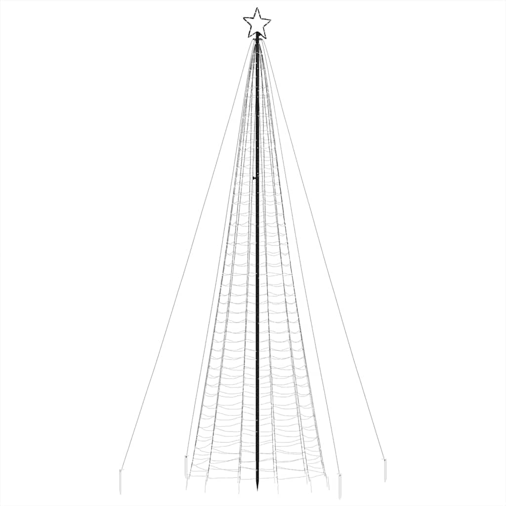 vidaXL Sapin de Noël LED avec piquets de sol 1534 LED Blanc chaud 500 cm